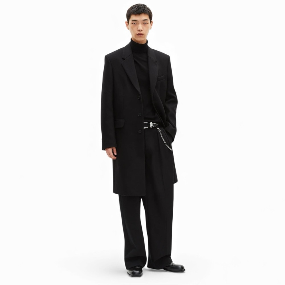 The Kooples Men’s Wool-Blend Black Overcoat – NWT – Size 54 (US XL)